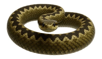 Obraz premium Steppe viper showing olive-brown scales with a zigzag pattern along the back