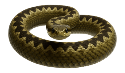 Steppe viper showing olive-brown scales with a zigzag pattern along the back