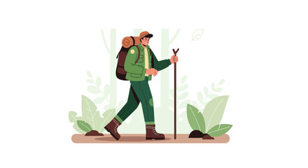 Adventurer Explores Nature's Trails, Embracing Scenic Views and Peaceful Moments on Hikes