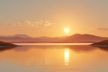 photorealistic ultraminimalist depiction of sky as modern website background featuring stunning sunset with single