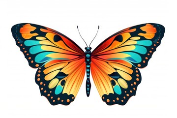 Fototapeta premium Exotic butterfly insect animal white background. AI generated Image by rawpixel.