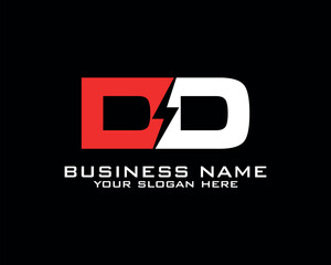 Fototapeta premium Initial B D logo concept with electric template vector