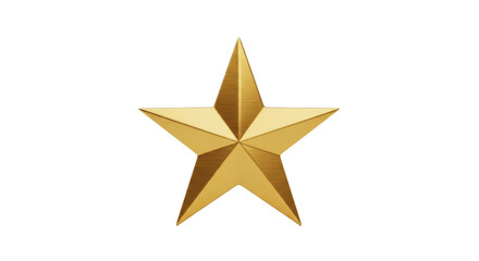 Isolated gold star symbol, graphic design element, badge of honor, vector shape object