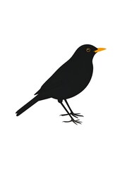 Simple black bird silhouette