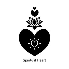 Spiritual Heart Love Meditation Sacred Hand Drawn Vector