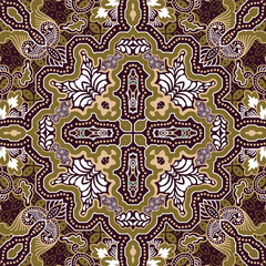 Sogan pattern batik design with classic ornaments and decorations