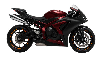 Obraz premium Sportbike with a low-profile seat and a distinctive under-tail exhaust