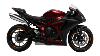 Sportbike with a low-profile seat and a distinctive under-tail exhaust