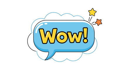 Wow! Cartoon Speech Bubble Illustration for Attention-Grabbing Design