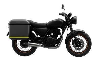 Fototapeta premium Compact delivery motorcycle with dual side-mounted panniers for additional storage