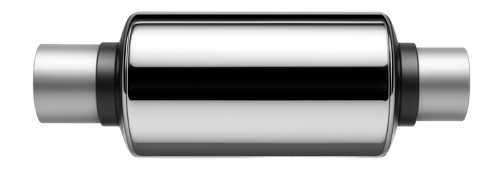 Large bore exhaust resonator with a cylindrical shape