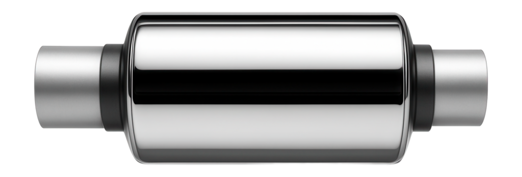 Large bore exhaust resonator with a cylindrical shape