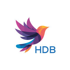 HDB “Stylish Multicolored Bird Emblem for Marketing” HDB LATER LOGO, “Bright Modern Bird Symbol for Brand Identity” “Elegant Gradient Bird Logo for Branding and Business” 
