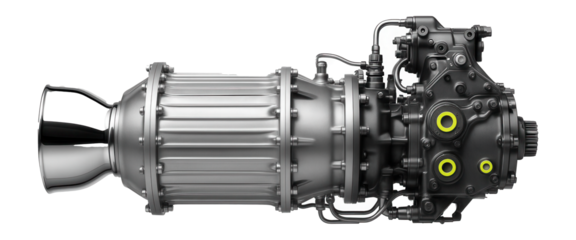 Turboshaft engine with prominent exhaust and gearbox assembly