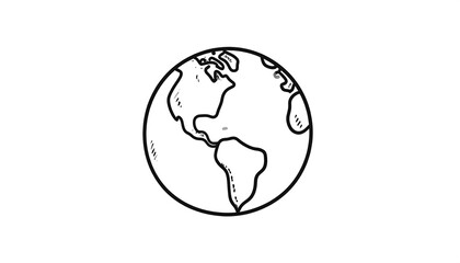 Simple black line drawing of a globe (1)