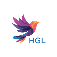 HGL “Stylish Multicolored Bird Emblem for Marketing” HGL LATER LOGO, “Bright Modern Bird Symbol for Brand Identity” “Elegant Gradient Bird Logo for Branding and Business” 
