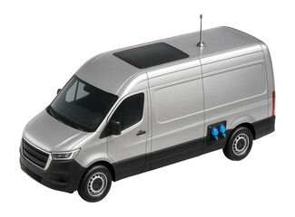 Clinic van with external power connections and antenna