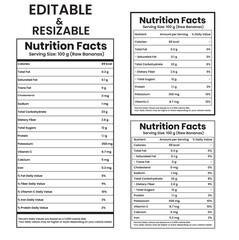 Fototapeta premium Nutrition facts, nutrition label, food label, nutrition template, nutrition facts template, nutrition facts design, nutrition panel