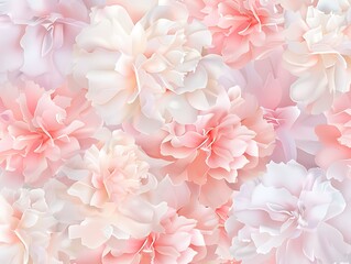 Obraz premium Soft Pink Petals Background with Light Pink and White Carnation Blooms for Elegant Floral Designs and Decorations