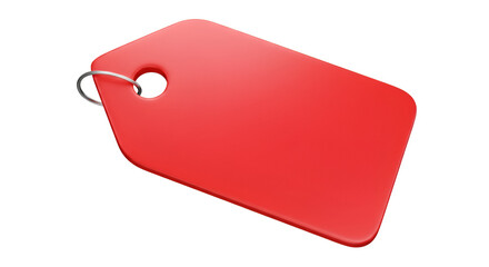 Empty Price Tag: A close-up shot of a blank, crimson price tag, highlighting its potential for personalized messaging and design.