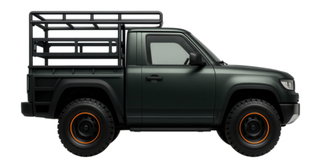Utility vehicle with exterior tool racks and reinforced rear bumper
