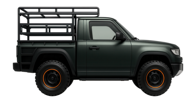 Utility vehicle with exterior tool racks and reinforced rear bumper