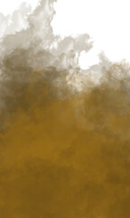 Golden dust cloud on transparent background, abstract smoke effect illustration