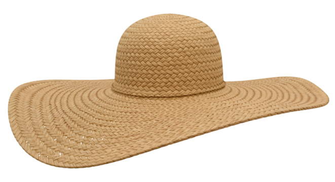Elegant sun hat with a broad brim. Capturing the essence of warm, bright days