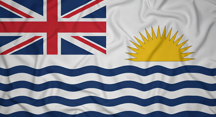 Detailed close-up of the British Indian Ocean Territory's official flag