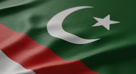 Detailed close-up of the Comoros flag, symbolizing national identity and pride