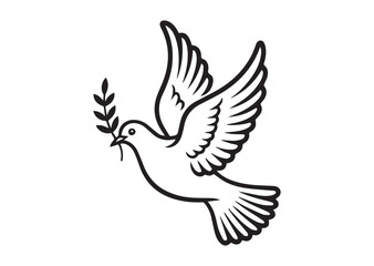 Obraz premium Dove of peace line art Vector