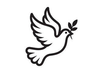 Obraz premium Dove of peace line art Vector