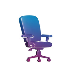 Fototapeta premium Modern office chair with ergonomic design and vibrant gradient colors, isolated on transparent background