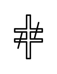 Fototapeta premium A stylized cross with diagonal lines