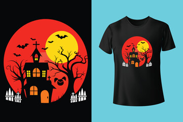 Happy halloween silhouette t shirt design