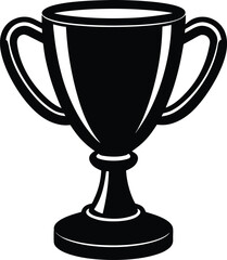 Elegant silver trophy cup with a bright reflective shine