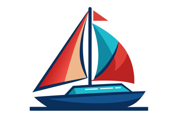 sailing boat on white background