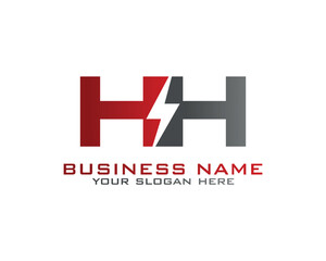Obraz premium Initial H H logo concept with electric template vector