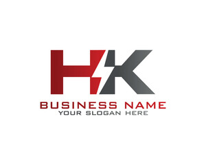 Initial H K logo concept with electric template vector