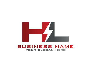Obraz premium Initial H L logo concept with electric template vector