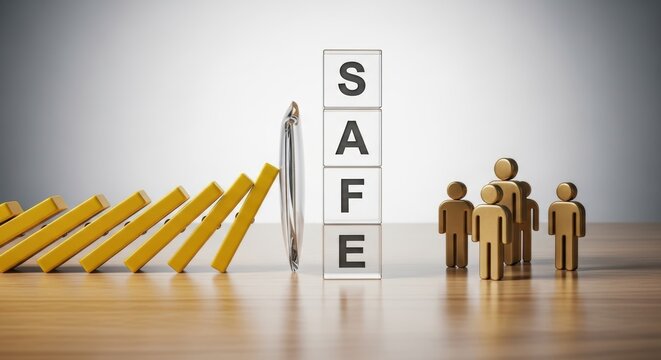 Safe safety and protection bring security prevention and defense against risk and hazard threats