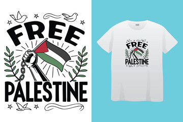 Stand with Palestine with brush design social media post