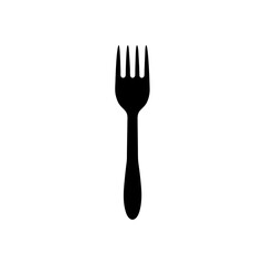 Simple silhouette of a fork on transparent background