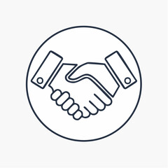 Partnership Line Icon Symbol of Collaboration, Agreement, and Trust in Business Deals