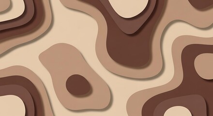 Obraz premium Abstract Brown Papercut Layers Background.