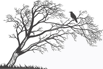 Serene Landscape Illustration with Rolling Hills