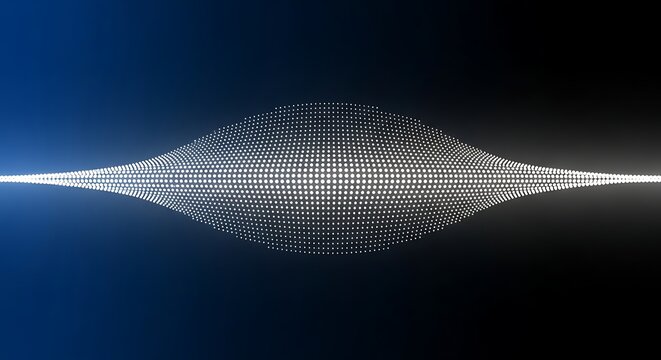 Abstract digital wave pattern on dark blue and black background. - Powered by Adobe