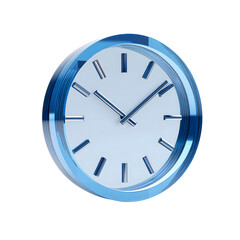 3d icon of  modern blue wall clock 