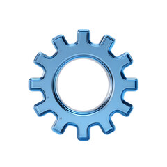 3d icon of  gear with bBlue hue