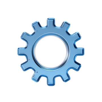 3d icon of  gear with bBlue hue